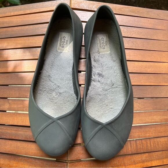 CROCS Dual Comfort Flat Women’s Black Size 9 - Picture 2 of 11